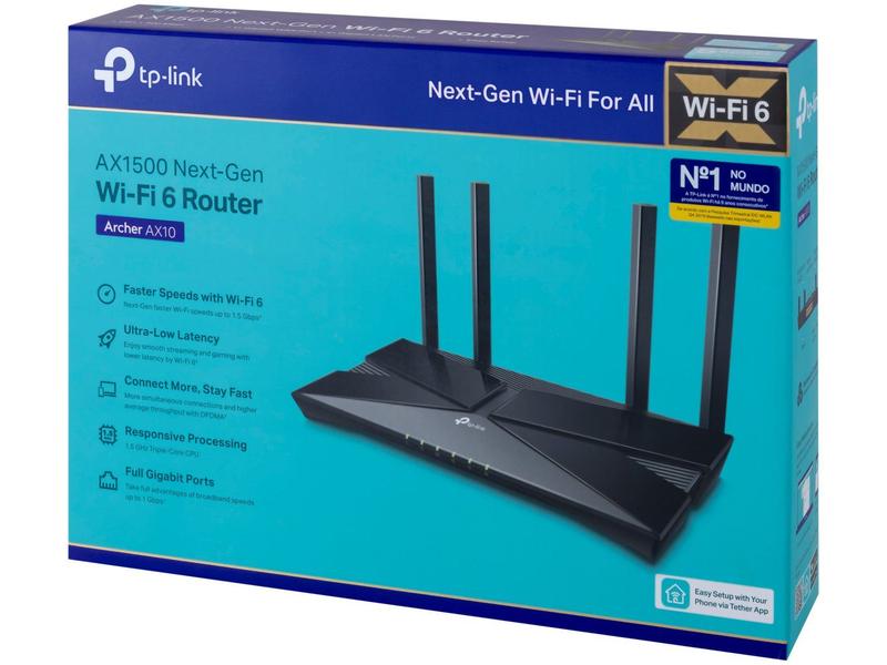 Roteador TP-Link Archer X10 1500Mbps 4 Antenas - 5 Portas